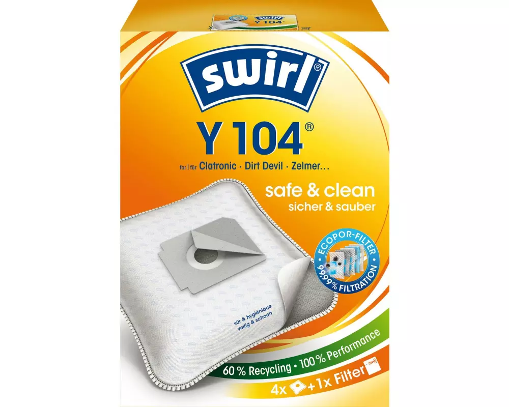 Swirl Staubfilterbeutel Y 104 EcoPor 4 Stück