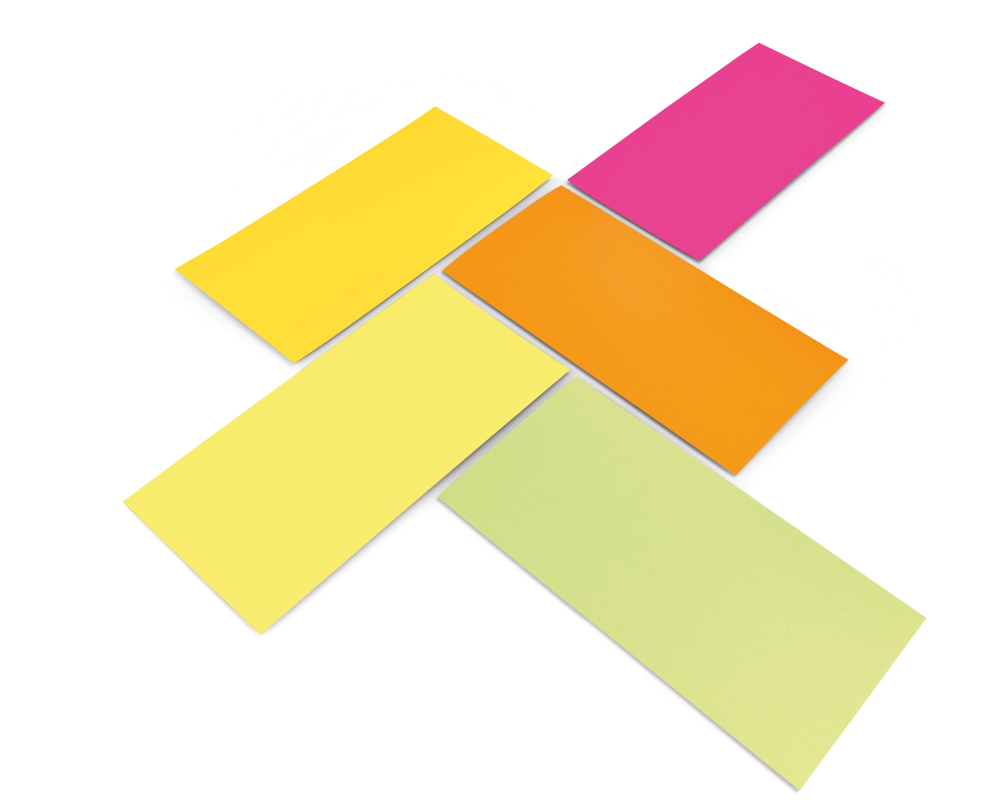 MAGNETOPLAN Kommunikations-Karten 20x10cm 112501560 Set Neon, ass. 250 Stück