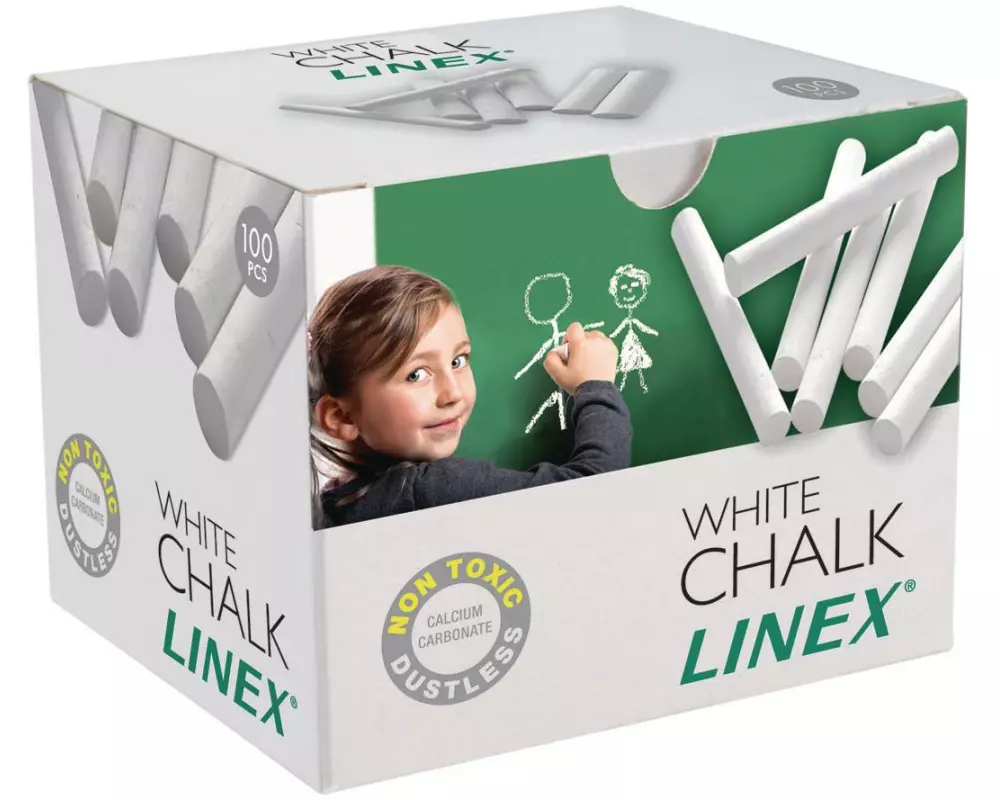 Linex Wandtafelkreide 100 Stück, Weiss