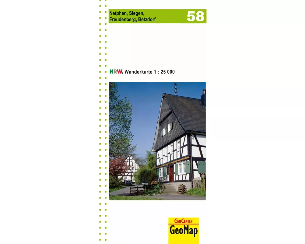 Netphen, Siegen Blatt 58, topographische Wanderkarte NRW