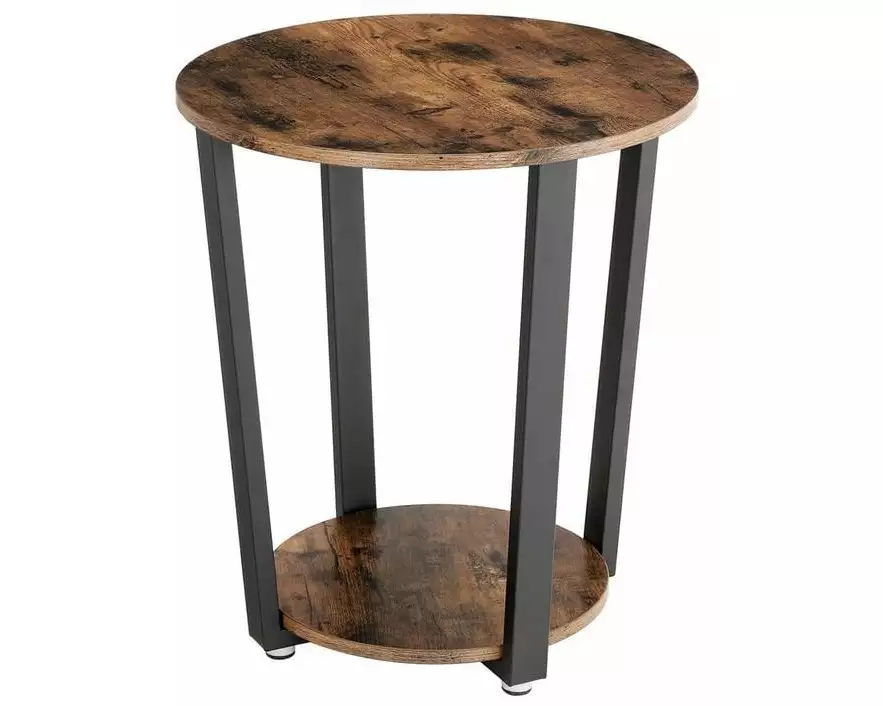 VASAGLE Nachttisch 50 x 57 cm, Braun/Schwarz