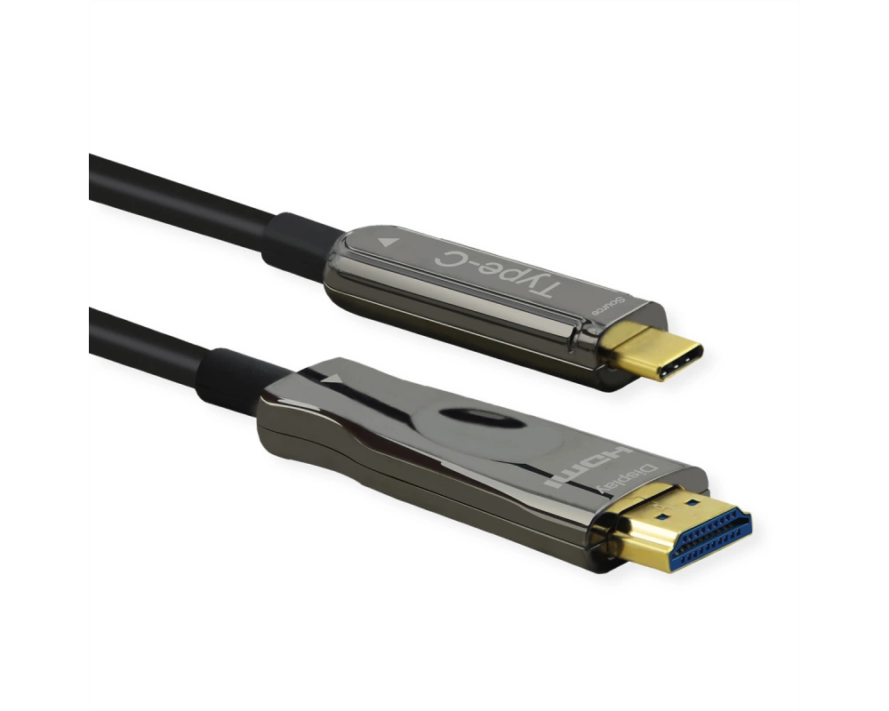 ROLINE USB Typ C - HDMI (AOC) Adapterkabel, ST/ST, 4K60, 30 m