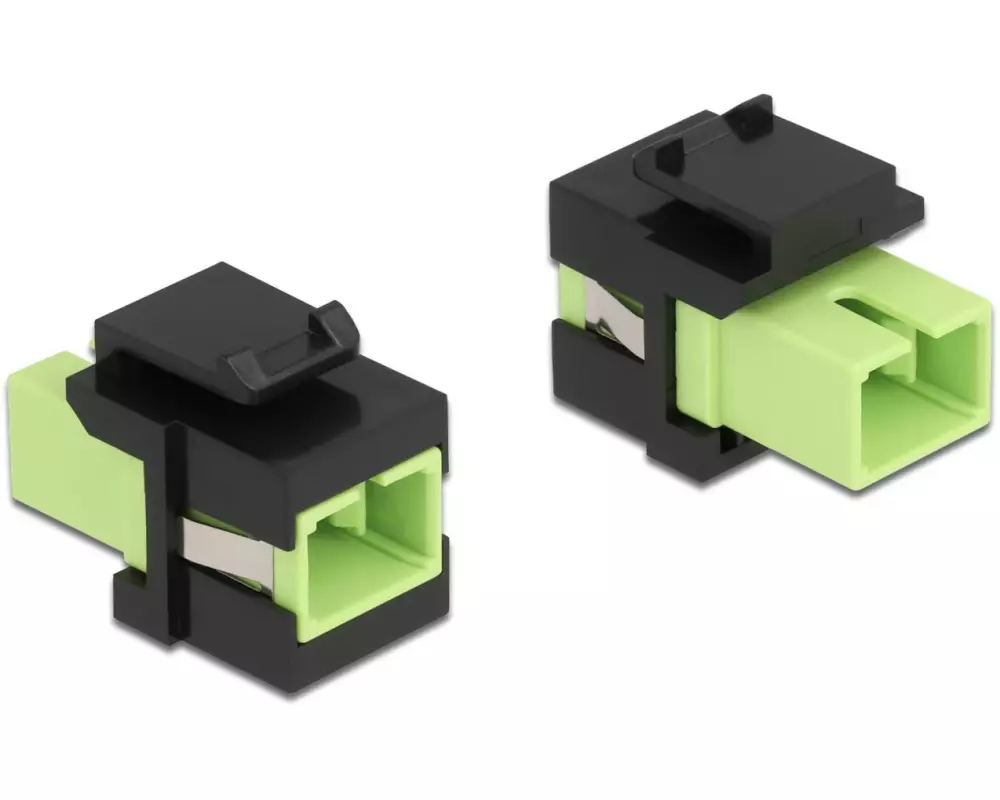 Delock Keystone-Modul SC Buchse zu SC  Buchse Lindgrün / Schwarz