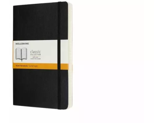 Moleskine Notebook L/A5, Ruled, Expanded, Soft Cover, Black