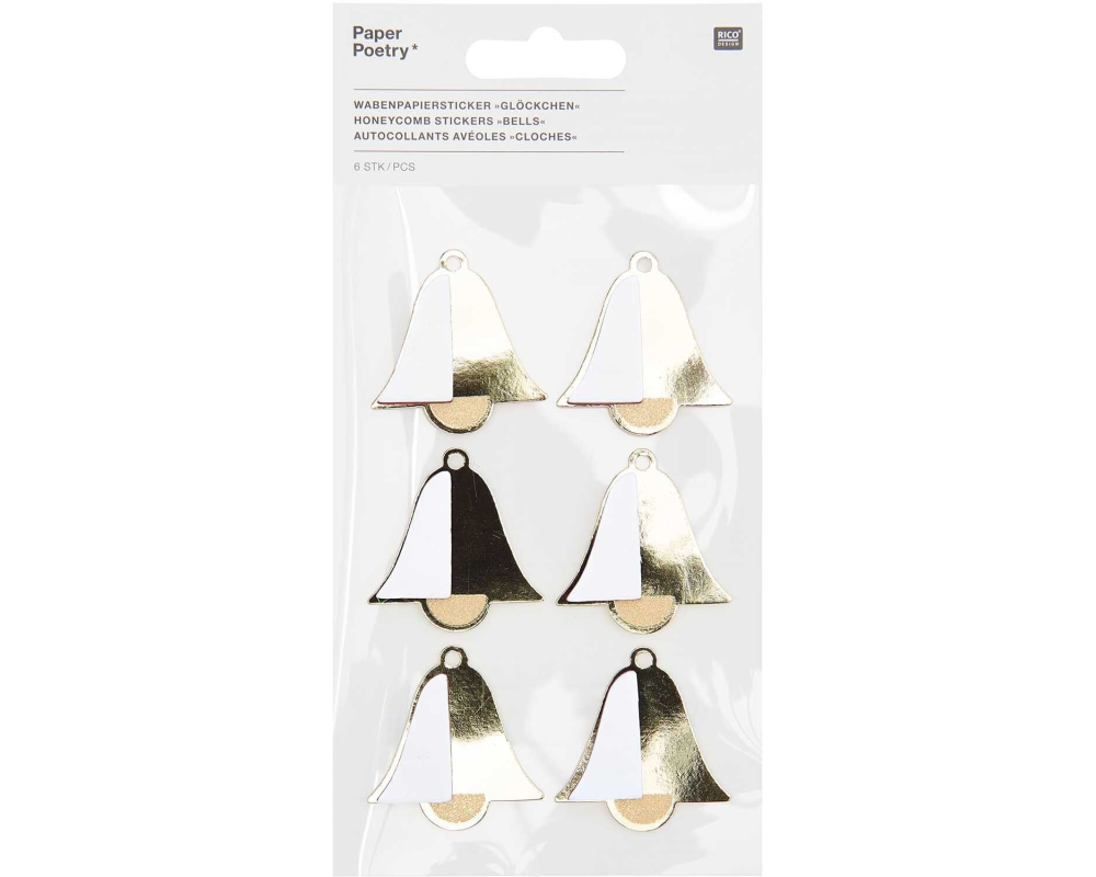 RICO DESIGN Wabenballsticker 300472 I love Christmas 6 Stück