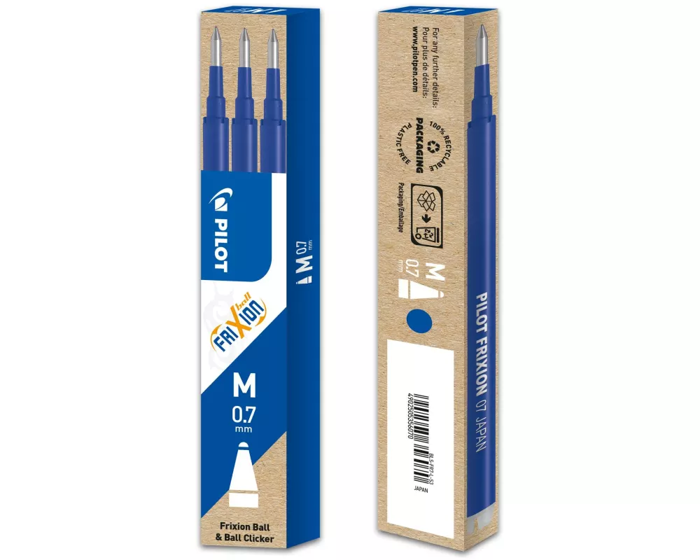 Pilot Patrone Frixion Refill 3 Stück, Blau, 0.7 mm