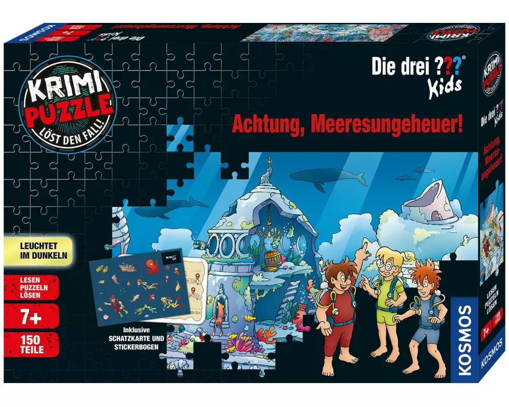 Kosmos Puzzle Die drei ??? Kids – Achtung, Meeresungeheuer!