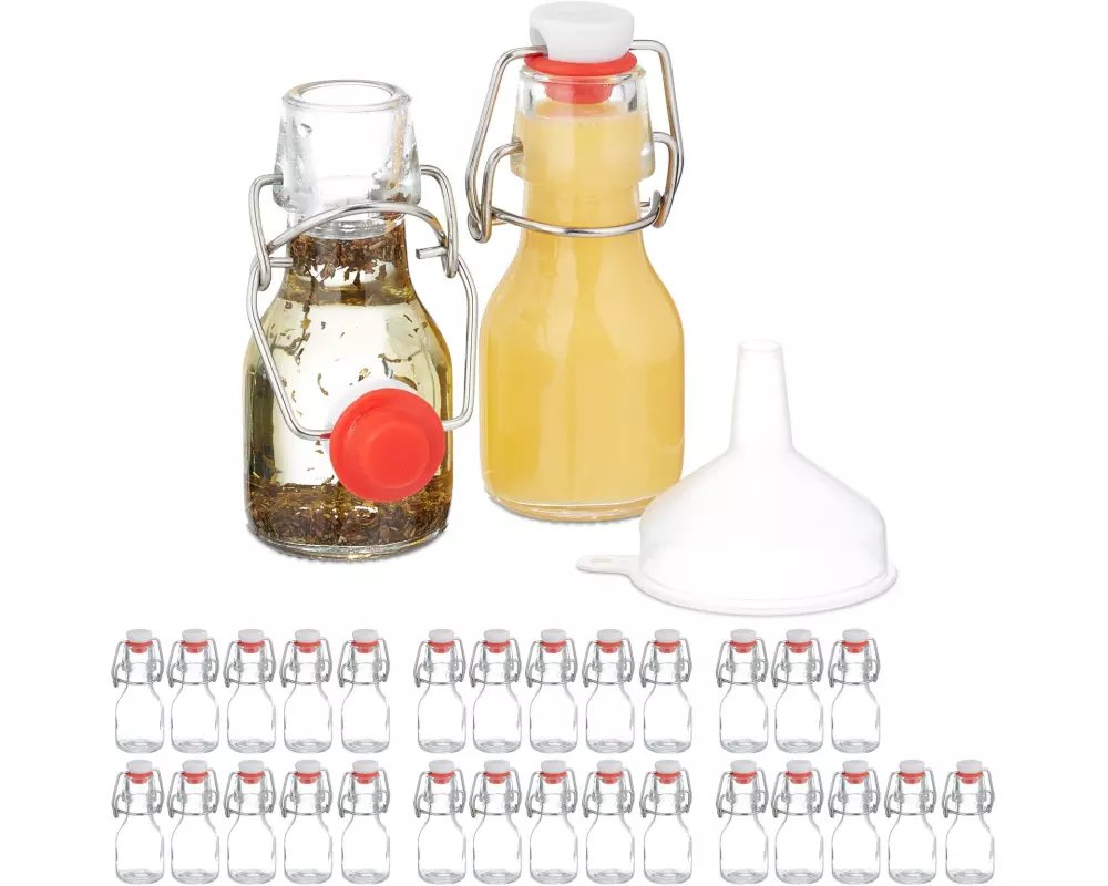 relaxdays Einmachflasche mit Bügelverschluss 30 Stück, 50 ml