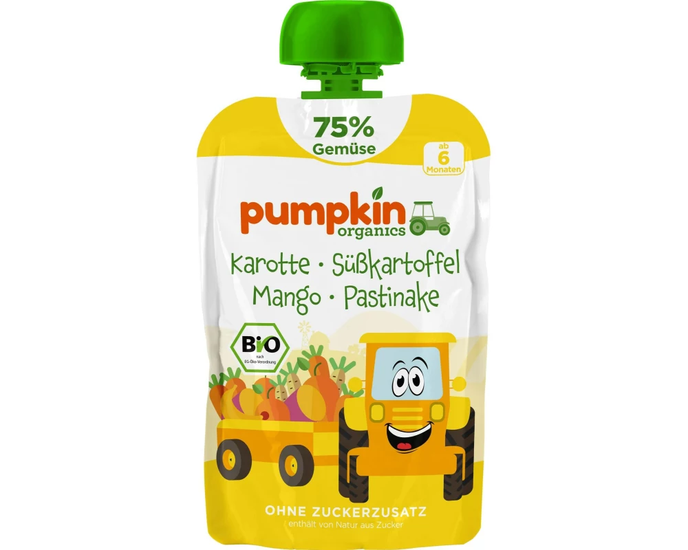 pumpkin organics Quetschbeutel Karotte, Süsskartoffel, Mango, Pastinake 100 g