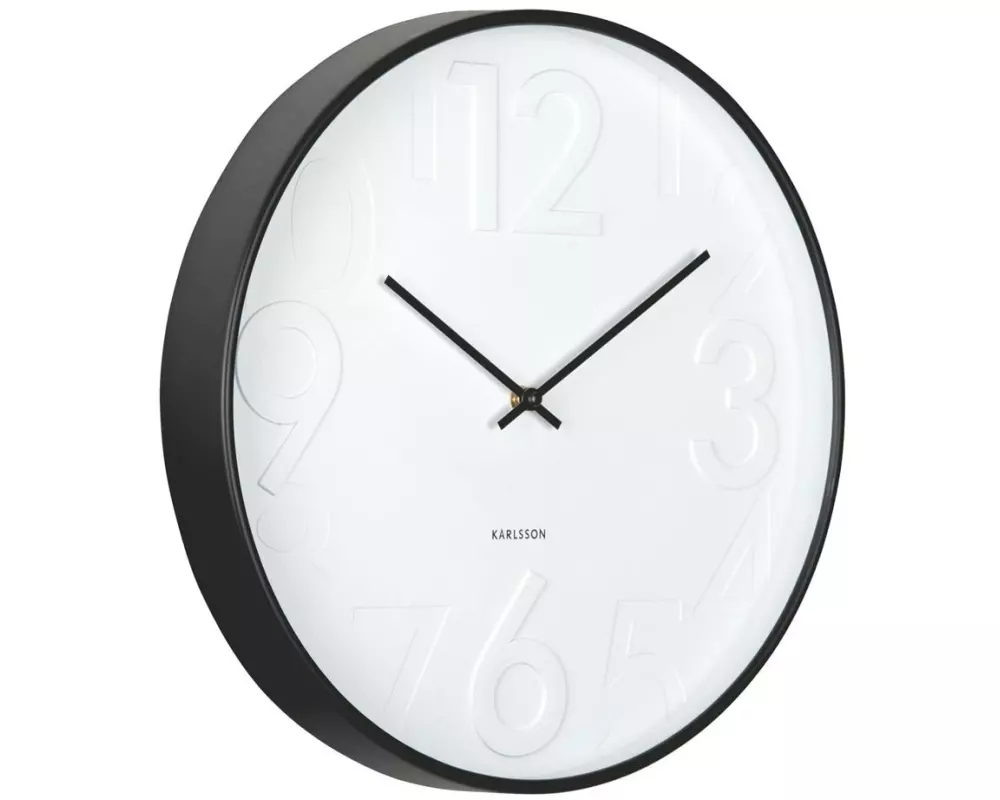 KARLSSON Wanduhr Ayuno Ø 40 cm, Schwarz