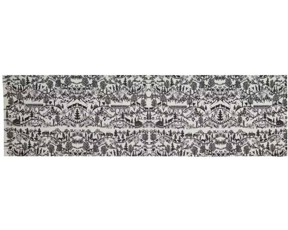 Hubatka Tischläufer Swissness 35 cm x 135 cm, Schwarz/Weiss
