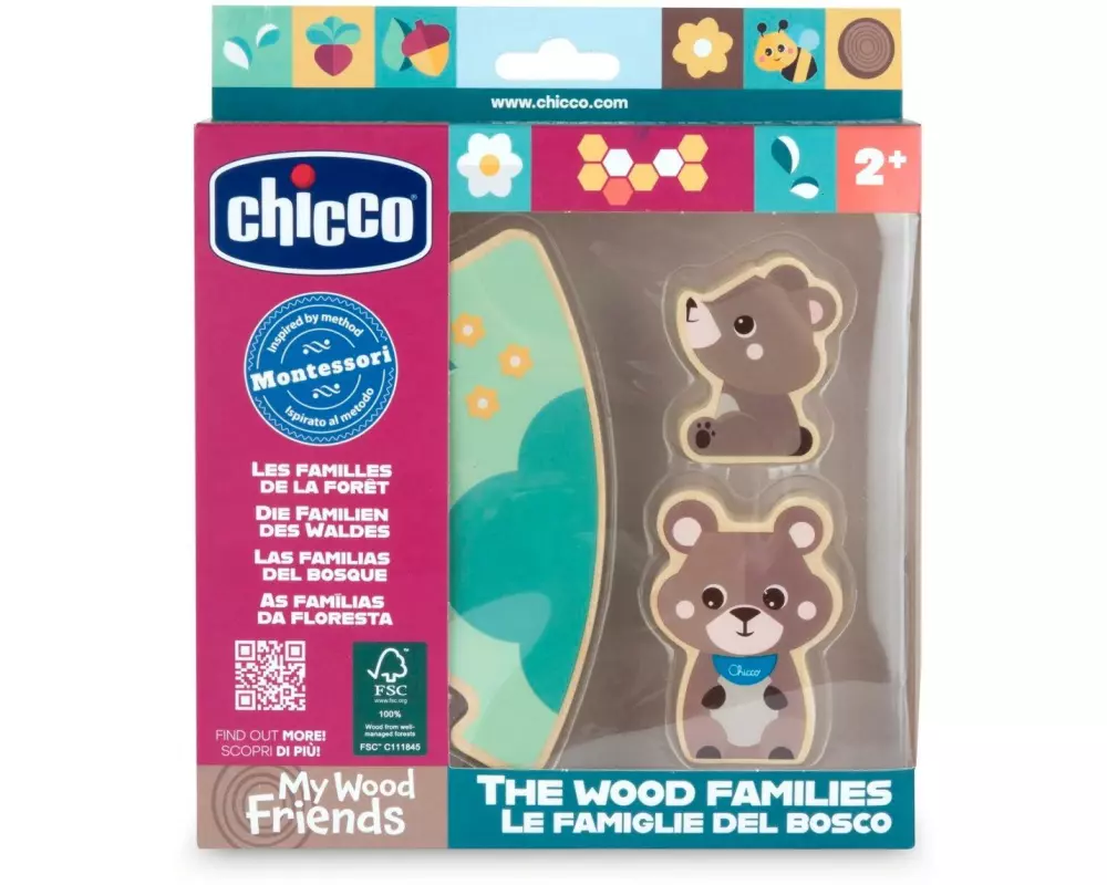 Chicco Spielfigurenset My Wood Friends – Papa Bär 2er Set