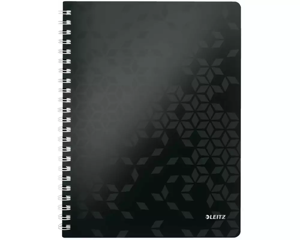 Leitz Notizheft Wow College A4, Kariert, Schwarz