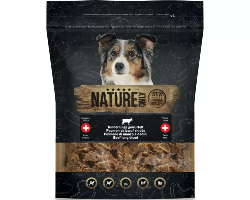 NATUREonly Kauartikel Rinderlunge gewürfelt, 260 g