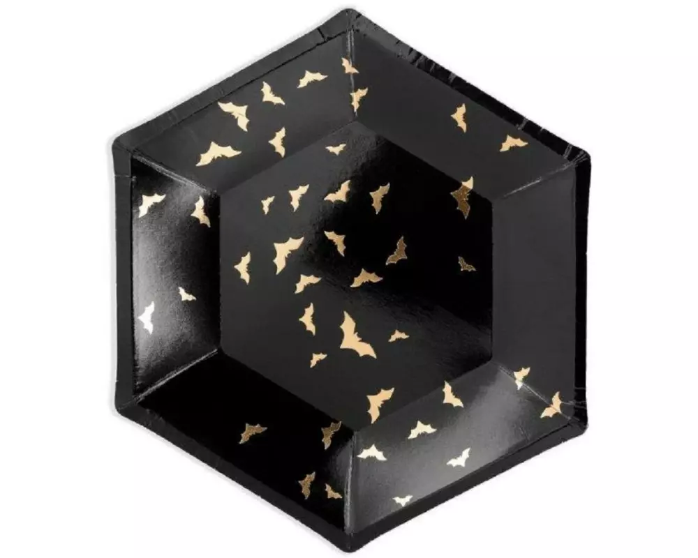 Partydeco Teller Trick or Treat 6 Stk., Schwarz/Gold