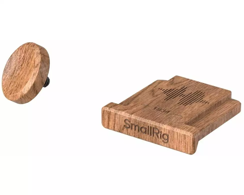 Smallrig 6238 Blitzschuhabdeckung Palisanderholz mit Auslöserkappe