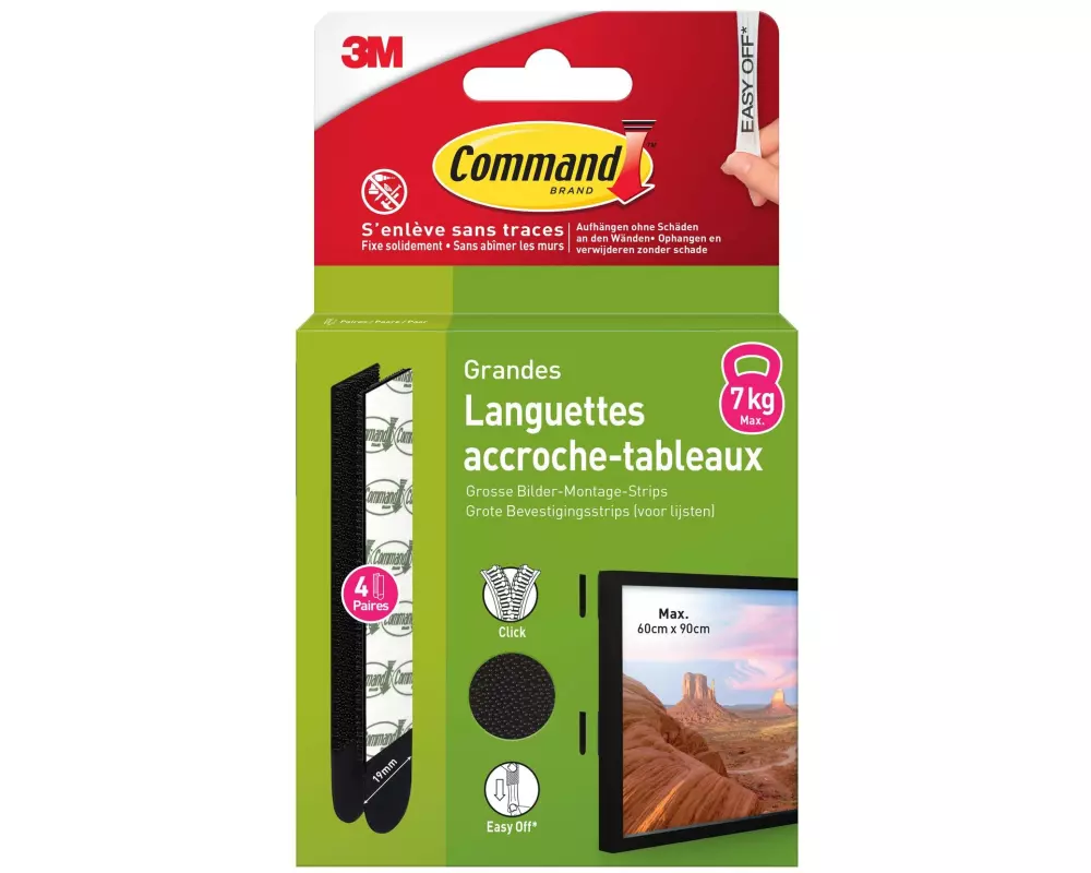 Command Klebepad Command L, 4 Stück, Schwarz