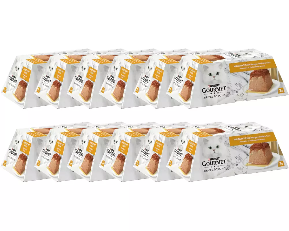 Purina Gourmet Nassfutter Gourmet Revelations Mousse mit Huhn, 12 x (2x57g)