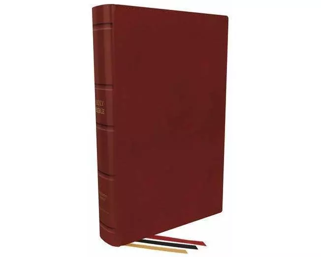 KJV Holy Bible: Large Print Single-Column with 43,000 End-of-Verse Cross References, Red Goatskin Leather, Premier Collection, Personal Size, Red Lett