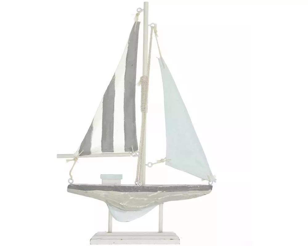 Segelboot, hellblau/weiß, Holz