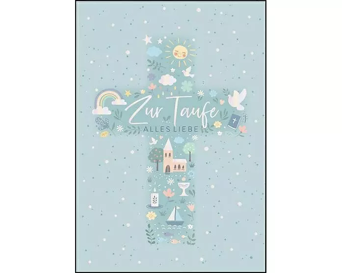 Doppelkarte. Zur Taufe (Kreuz)