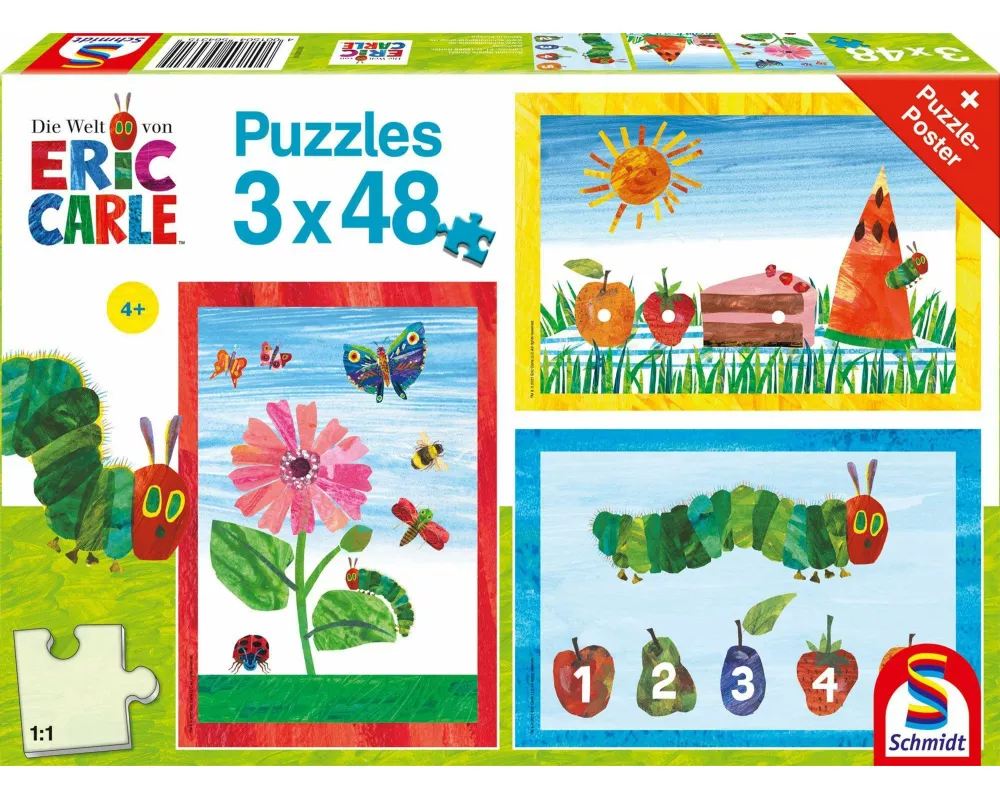 Die Welt der kleinen Raupe Nimmersatt, 3x48 Teile