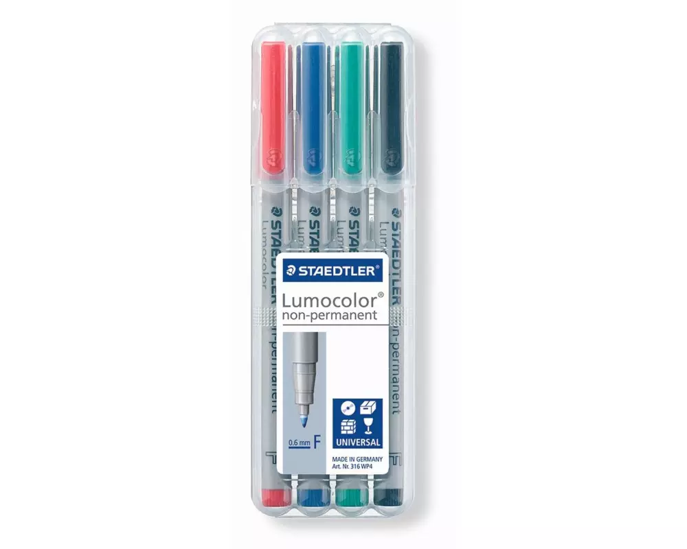 Staedtler Folienstift Lumocolor 316 F 4er-Set, wasserlöslich