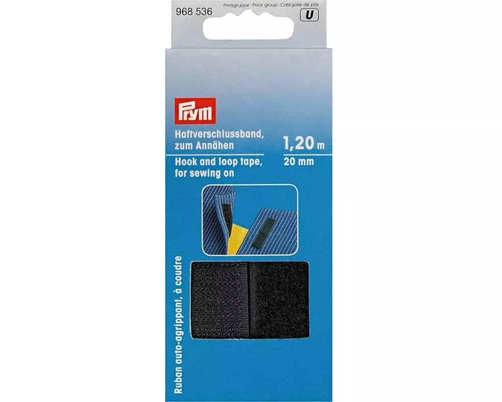 Prym Klettbandverschluss Schwarz, 1.2 m x 20 mm