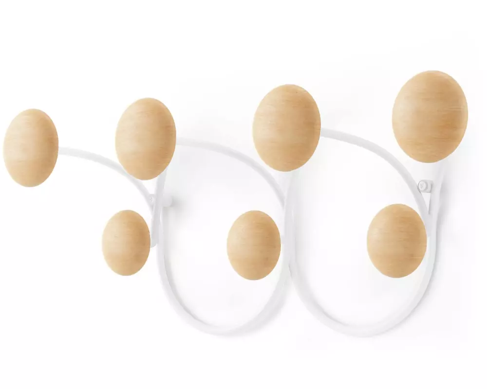 Umbra Wandgarderobe Dotsy 7 Haken, Natur/Weiss