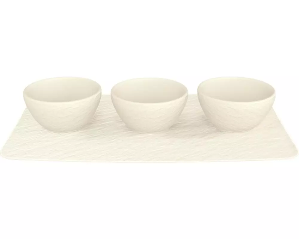 Villeroy & Boch Servierplatte mit Schälchen Manufacture Rock Weiss