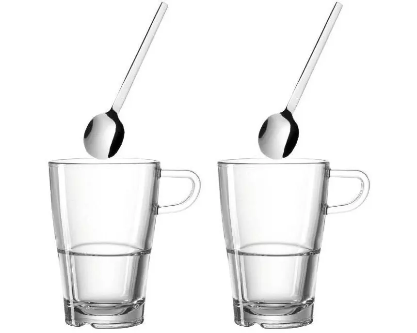 Leonardo Latte Macchiato Tasse Senso 350 ml, 2 Stück, Transparent