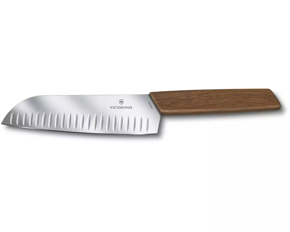 Victorinox Santokumesser Swiss Modern 17 cm Nussbaumholz