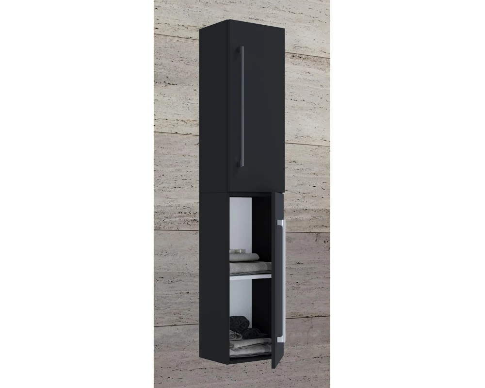 VCM Badezimmerregal Badinos 33 x 150 cm, Schwarz