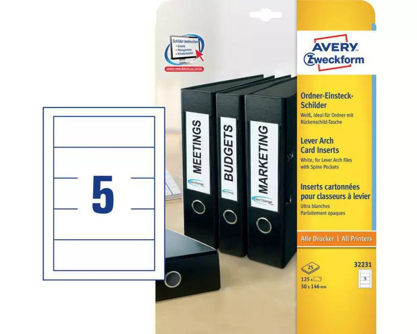 Avery Zweckform Ordneretiketten 32231Z 50 x 146 mm