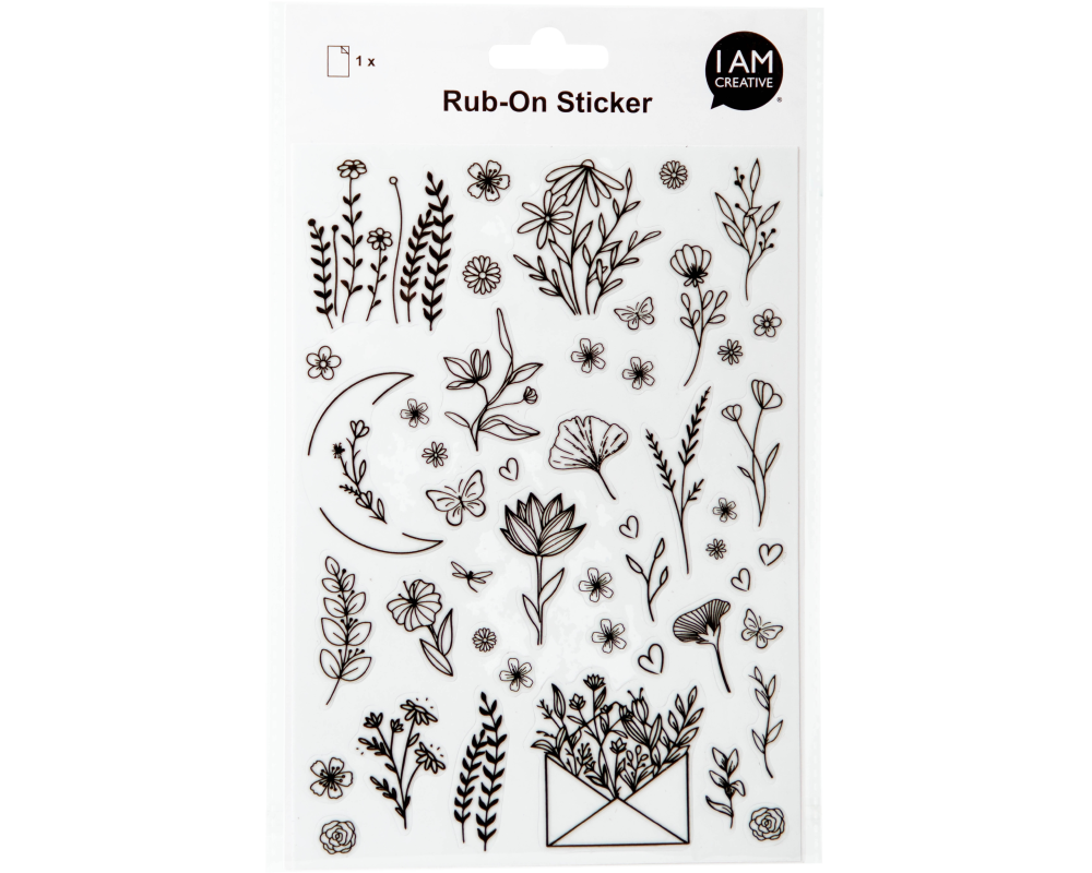 I AM CREATIVE Rub on Sticker A5 4010.58 Blumen