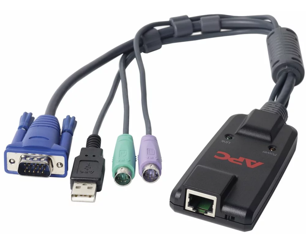APC KVM PS/2 Server Module with Virtual Media for VGA video PS/2 keyboard and mouse