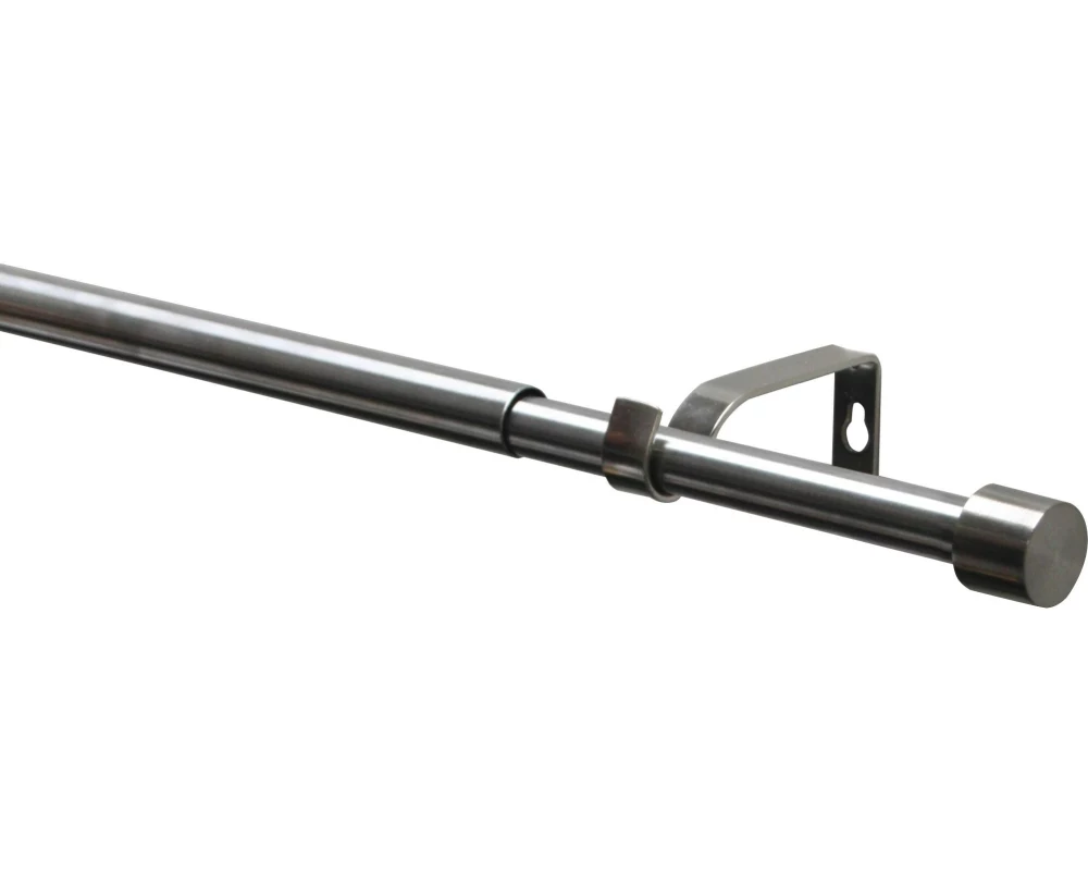 Gardinia Vorhangstange Set Kos Cap 1-Lauf 19/16 mm 120-210 cm
