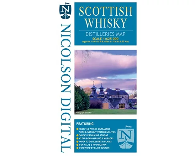 Nicolson Digital Scottish Whisky Distilleries Map