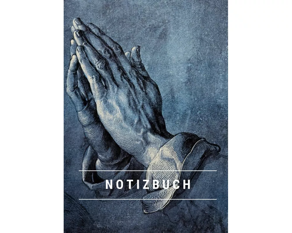 Notizbuch klein A5 Blanko - Notizheft 44 Seiten 90g/m² - Softcover Albrecht Dürer "Betende Hände" - FSC Papier