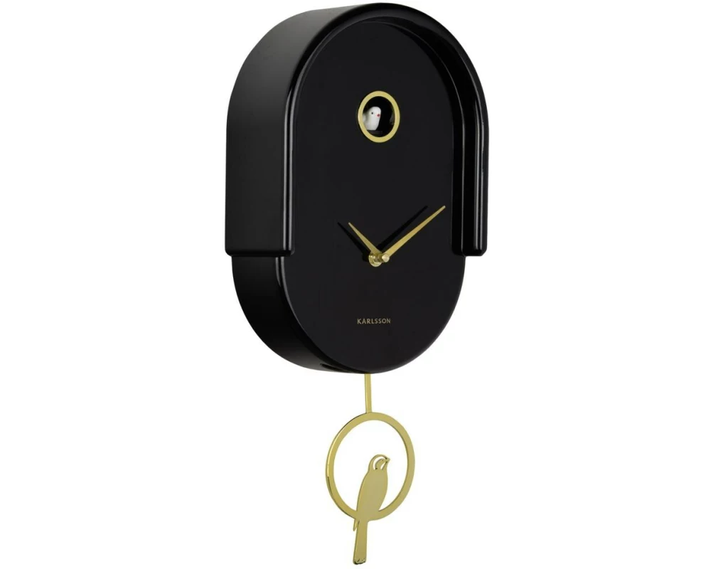 KARLSSON Wanduhr Tweet Black