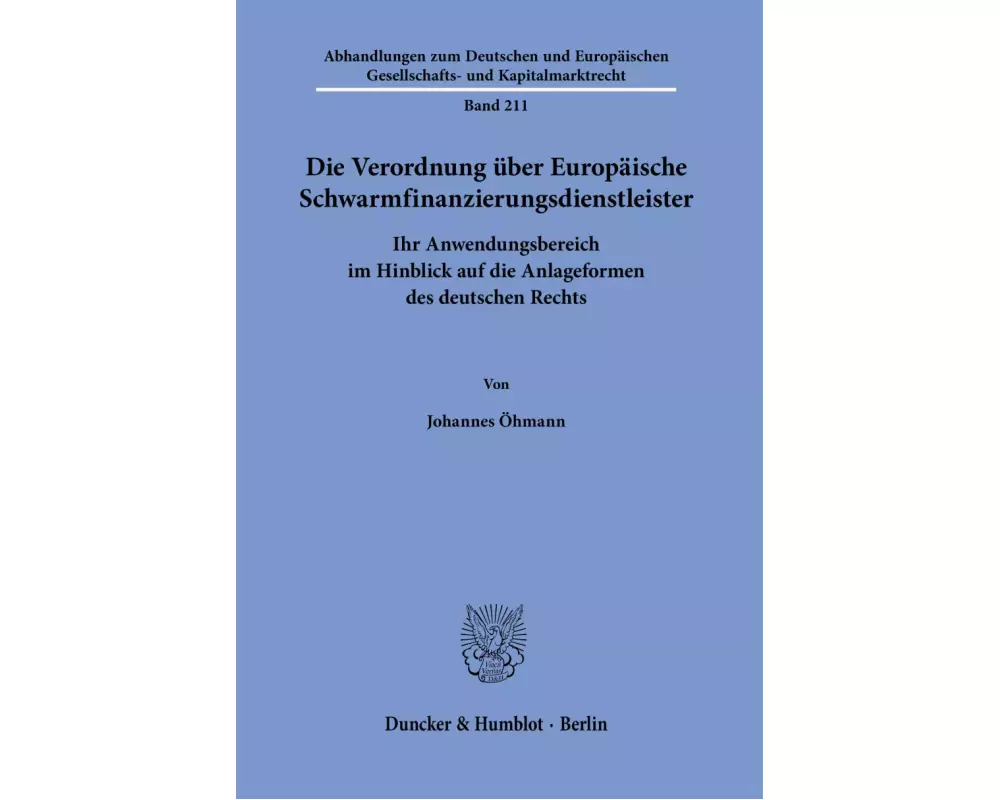 Die Verordnung über Europäische Schwarmfinanzierungsdienstleister