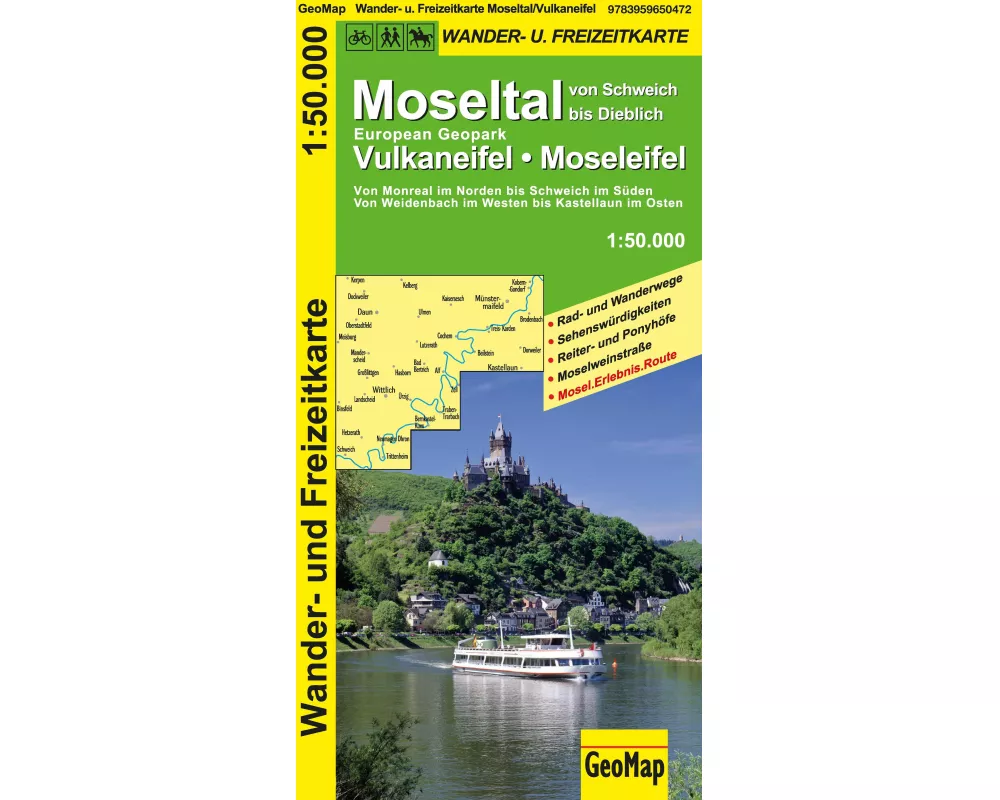 Moseltal, Vulkaneifel, Moseleifel Wander- und Freizeitkarte