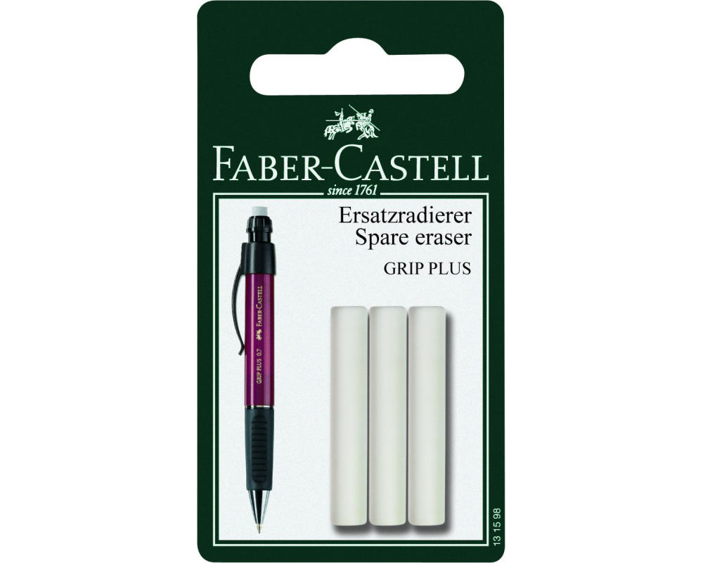 FABER-CASTELL Radierer 131598 Grip Plus 3 Stück