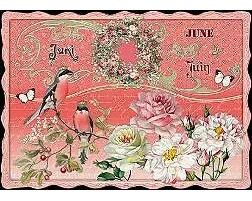 Postkarte. Juni, June, Juin