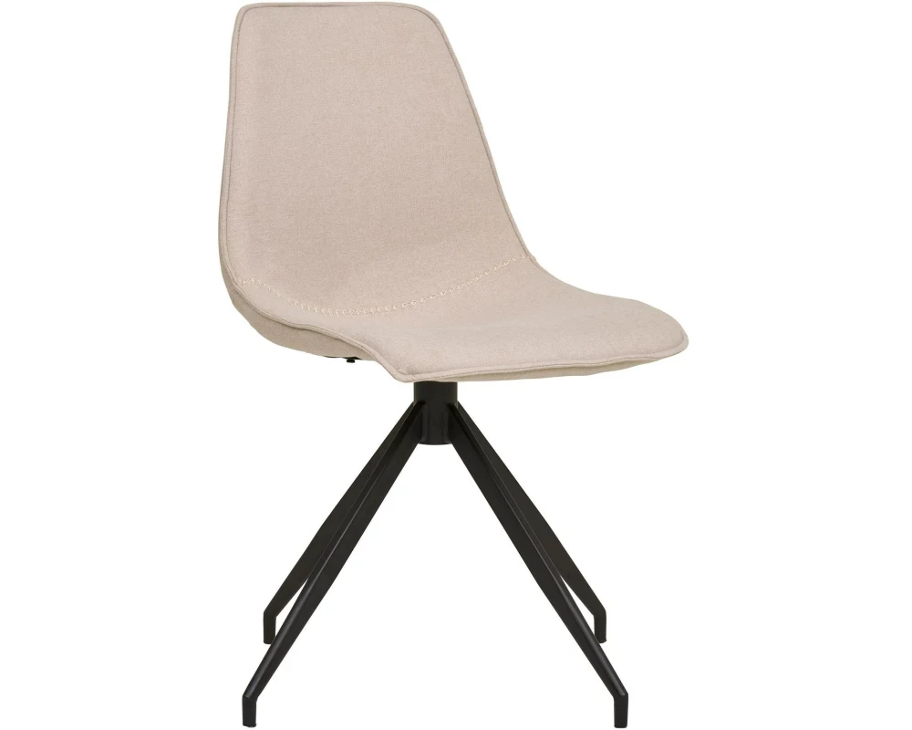 House Nordic Stuhl Monaco 48 x 56 x 86, Sand/Schwarz, 2 Stück