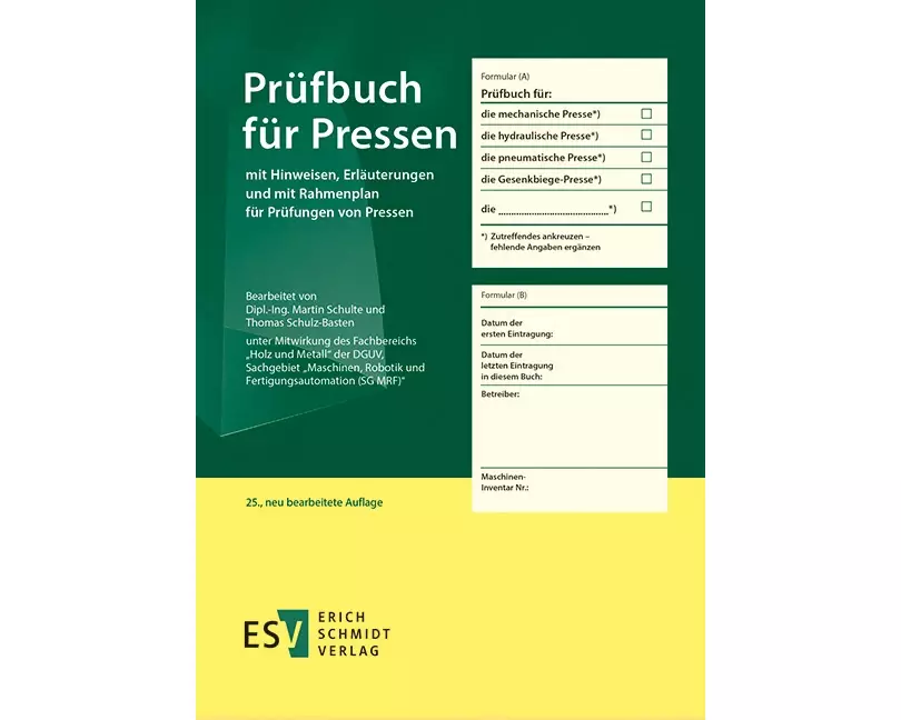 Prüfbuch für Pressen