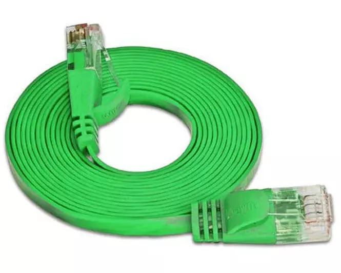 SLIM Slimpatchkabel RJ-45 - RJ-45, Cat 6, UTP, 0.25 m, Grün