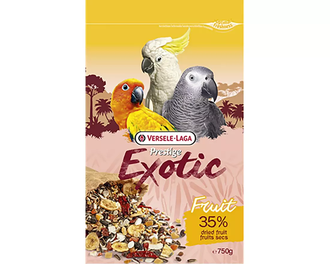 Versele Laga Ziervogelfutter Exotic Fruit Mix für Papageien, 750 g