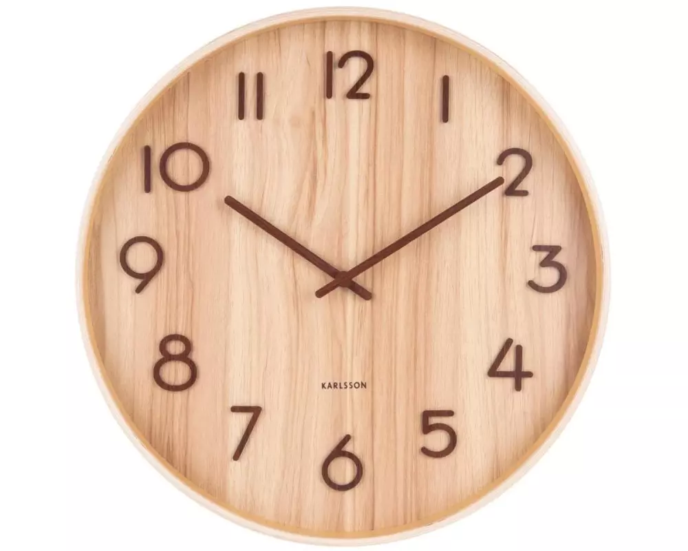 KARLSSON Wanduhr Pure Ø 40 cm, Hellbraun
