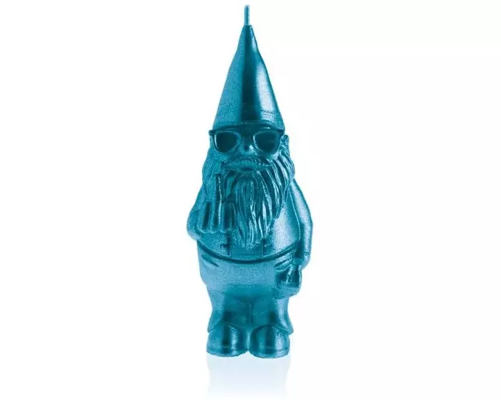 Candellana Kerze Zwerg 13 5.3 cm, Blau metallic